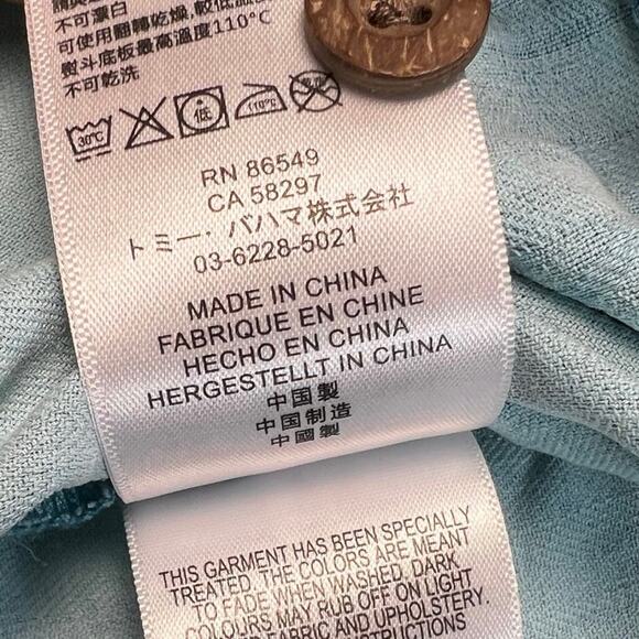 Tommy Bahama Silk Kamari Border Classic Fit Camp Shirt Blue Size XL - Picture 8 of 11